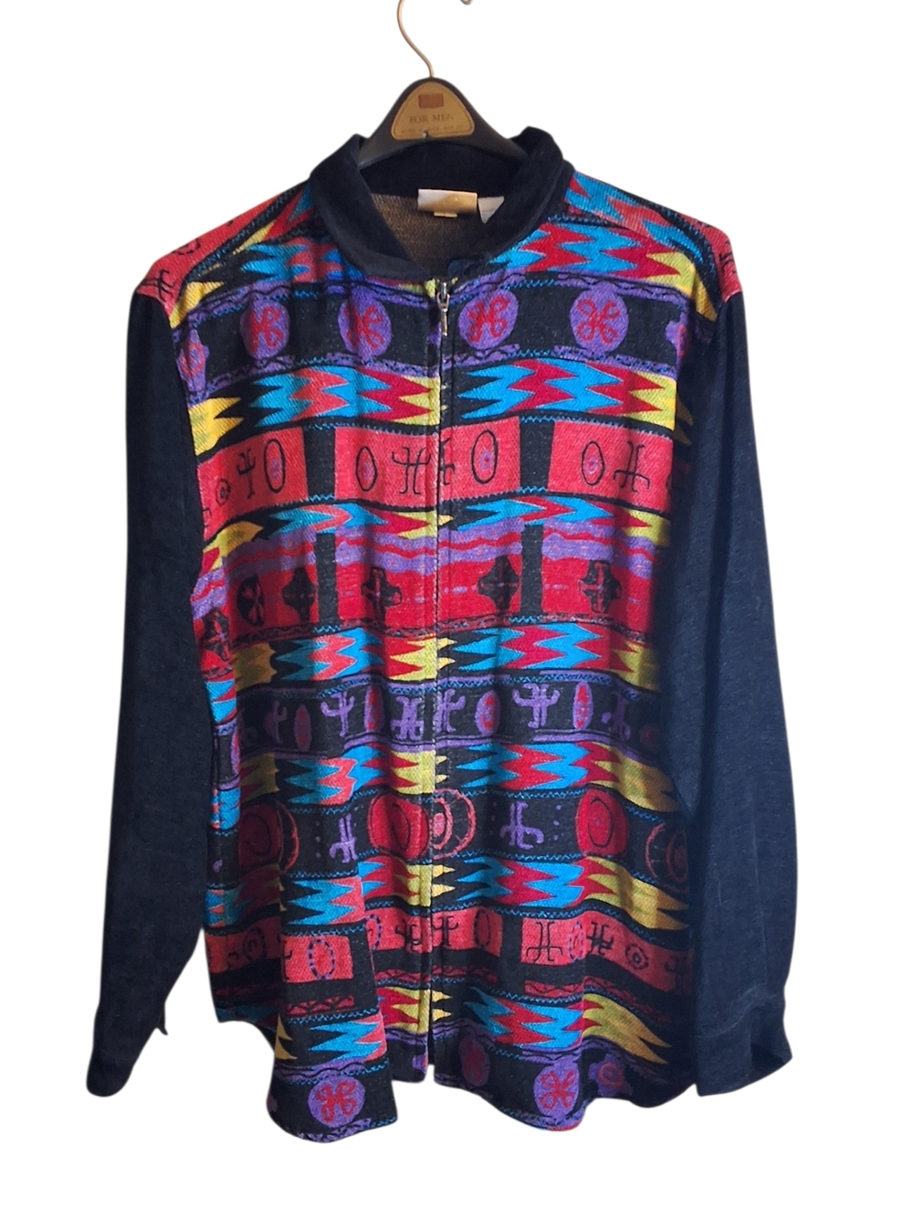 Chicos XL Vintage Full Zip Shacket Tribal Aztec Design